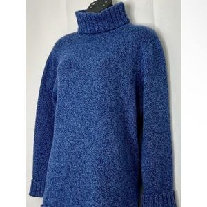 LL Bean Warm Women’s Sweater Turtleneck Blue-Gray Knit